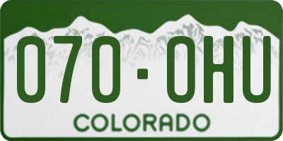 CO license plate 070OHU