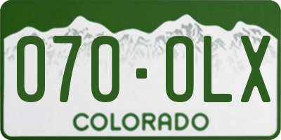 CO license plate 070OLX
