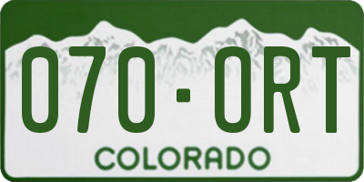 CO license plate 070ORT