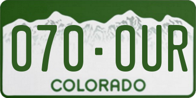 CO license plate 070OUR