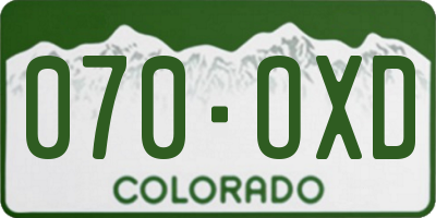 CO license plate 070OXD