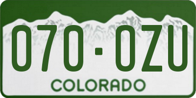 CO license plate 070OZU