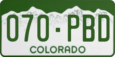 CO license plate 070PBD