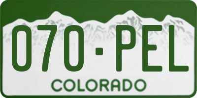 CO license plate 070PEL