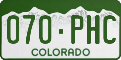 CO license plate 070PHC