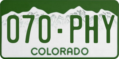 CO license plate 070PHY