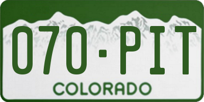 CO license plate 070PIT