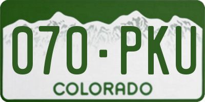 CO license plate 070PKU