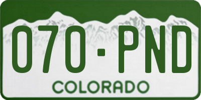 CO license plate 070PND