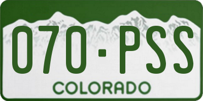 CO license plate 070PSS
