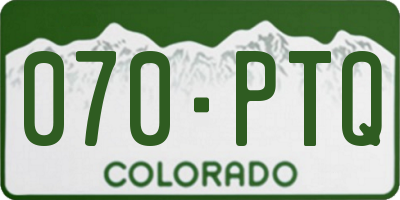 CO license plate 070PTQ