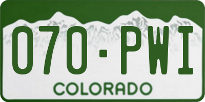 CO license plate 070PWI