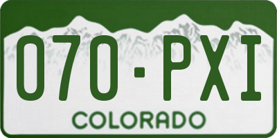 CO license plate 070PXI