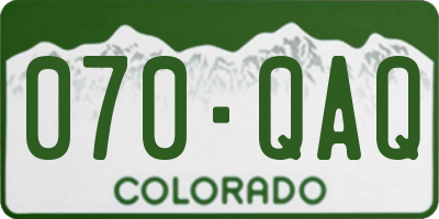 CO license plate 070QAQ