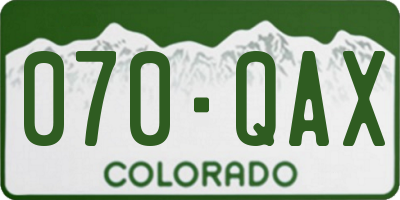 CO license plate 070QAX