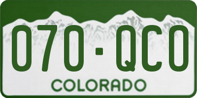 CO license plate 070QCO