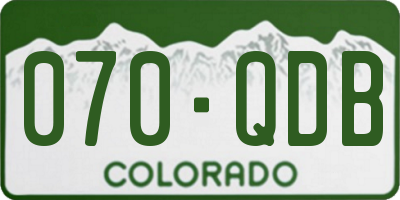 CO license plate 070QDB
