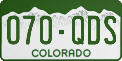 CO license plate 070QDS