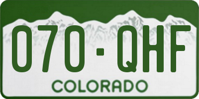 CO license plate 070QHF