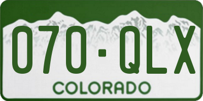 CO license plate 070QLX