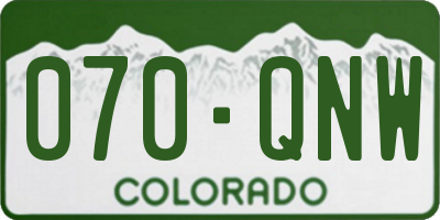 CO license plate 070QNW