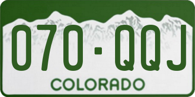 CO license plate 070QQJ