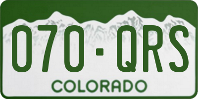 CO license plate 070QRS