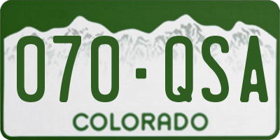 CO license plate 070QSA