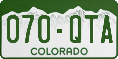 CO license plate 070QTA