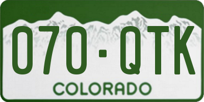 CO license plate 070QTK