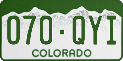 CO license plate 070QYI