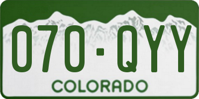 CO license plate 070QYY