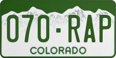 CO license plate 070RAP