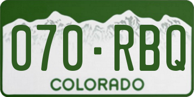 CO license plate 070RBQ