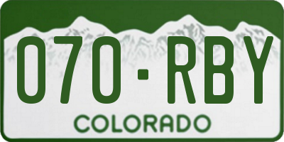 CO license plate 070RBY