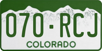 CO license plate 070RCJ