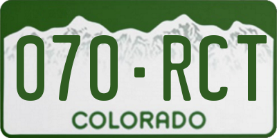 CO license plate 070RCT