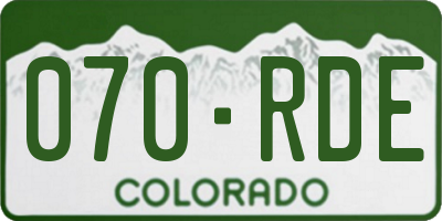 CO license plate 070RDE