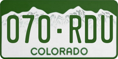 CO license plate 070RDU