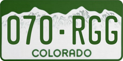 CO license plate 070RGG