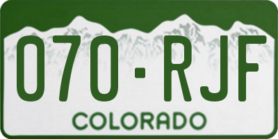CO license plate 070RJF