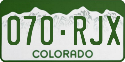 CO license plate 070RJX