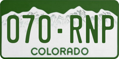 CO license plate 070RNP