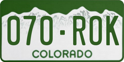 CO license plate 070ROK