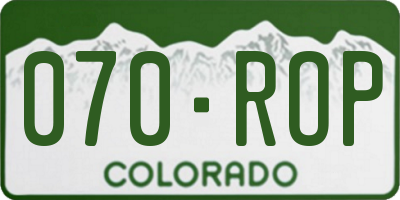 CO license plate 070ROP