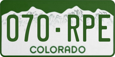 CO license plate 070RPE