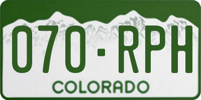 CO license plate 070RPH