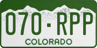 CO license plate 070RPP