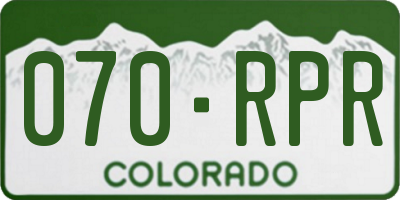 CO license plate 070RPR