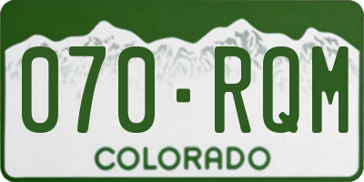 CO license plate 070RQM